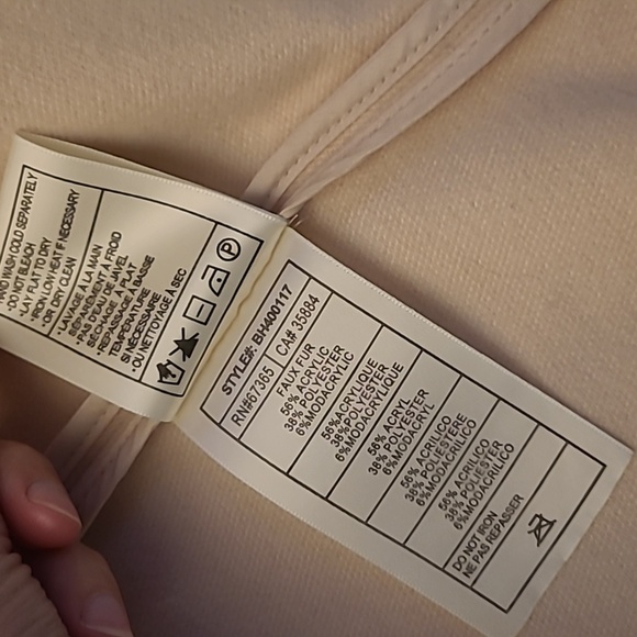 EUC BB Dakota Cream Faux Fur Hood Snap Front Closure Jacket - Picture 11 of 14